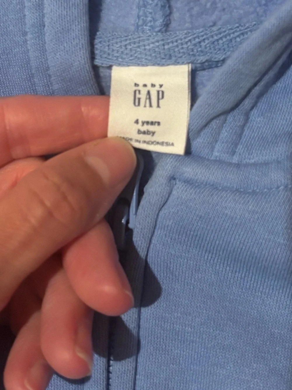 GAP Kids Light Blue Full-Zip Hooded Sweatshirt 4T